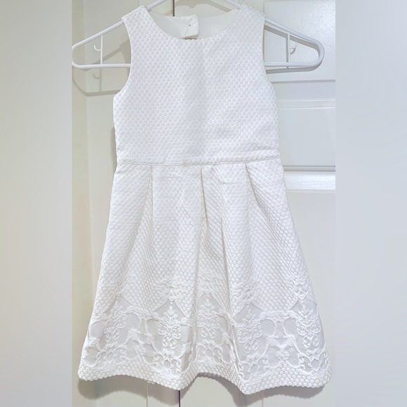 Janie and Jack white jacquard dress.  Size 6. - Picture 1 of 5